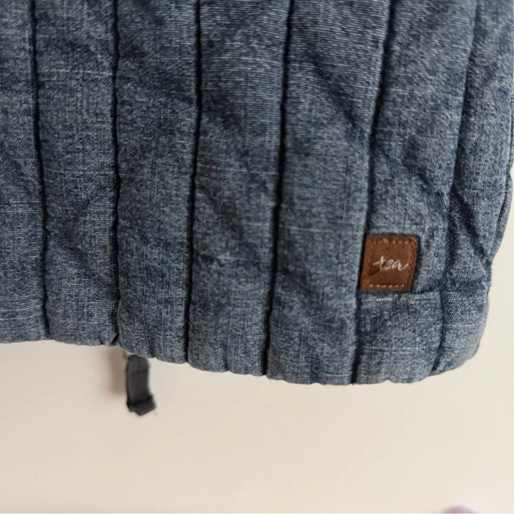 Tea Collection Chambray zipper vest quilted SP 4/5